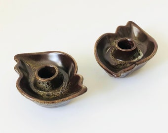 Curvy Pottery Candle Holders