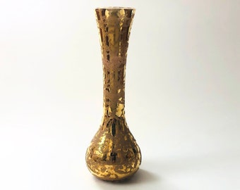 Mid Century Gold Glass Vase - Made in Italy