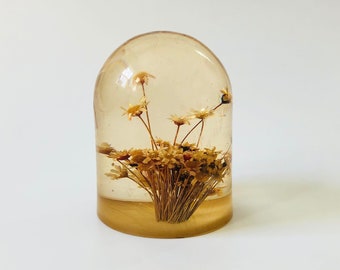 Lucite Flower Paperweight