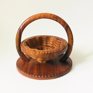 Folding Carved Wood Bowl image 1