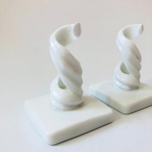 Milk Glass Spiral Candle Holders Set of 2 image 9