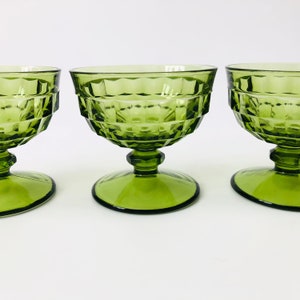 Green Coupe Glasses Set of 4 Whitehall Indiana Glass image 5