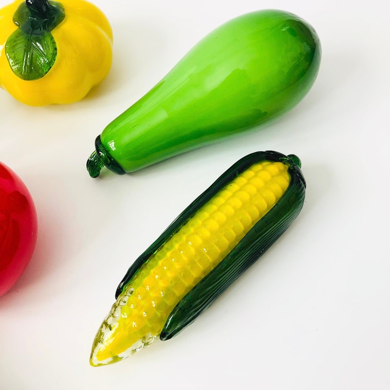 Vintage Art Glass Vegetables Set of 6 image 3