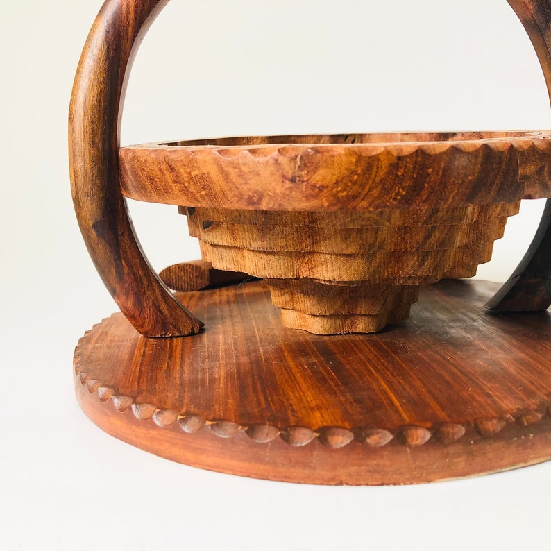 Folding Carved Wood Bowl image 5