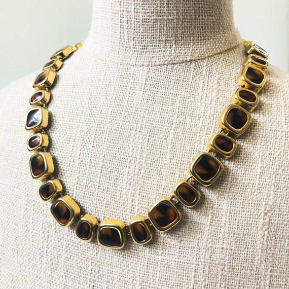 Vintage Tortoiseshell Chain Necklace - image 1