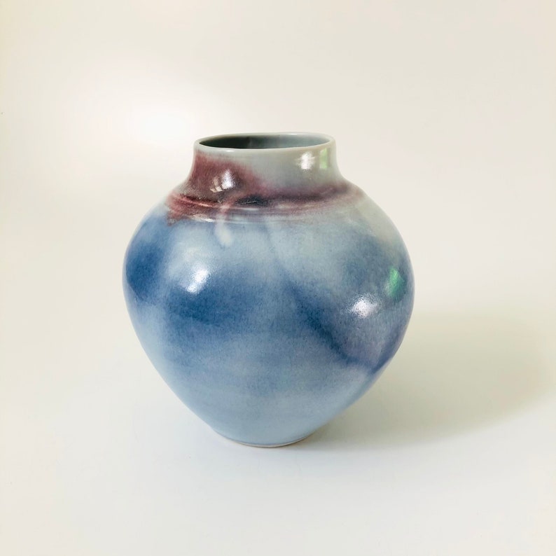 Blue and Purple Studio Pottery Vase image 1