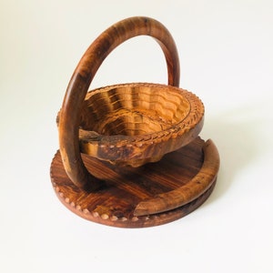 Folding Carved Wood Bowl image 6