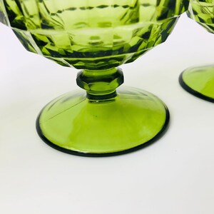 Green Coupe Glasses Set of 4 Whitehall Indiana Glass image 6