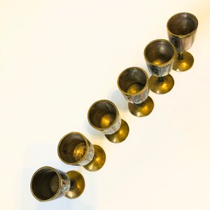 Brass and Mother of Pearl Cordials Set of 6 image 4