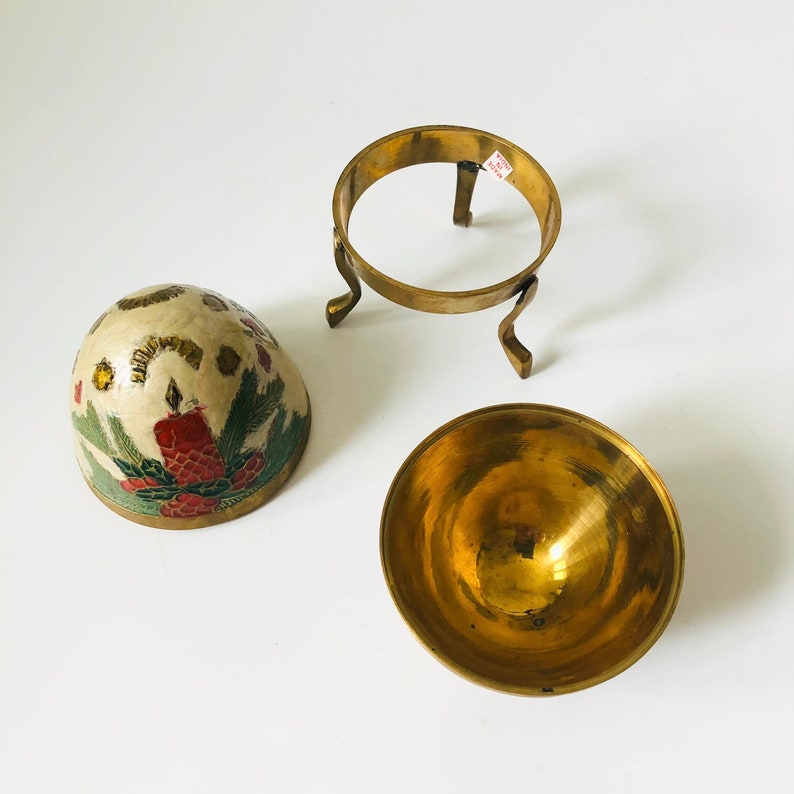 Cloisonne Brass Egg Box on Stand image 7