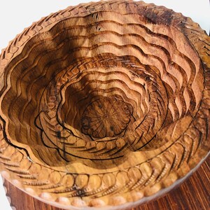 Folding Carved Wood Bowl image 3
