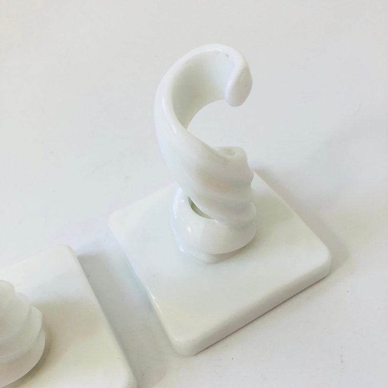 Milk Glass Spiral Candle Holders Set of 2 image 7