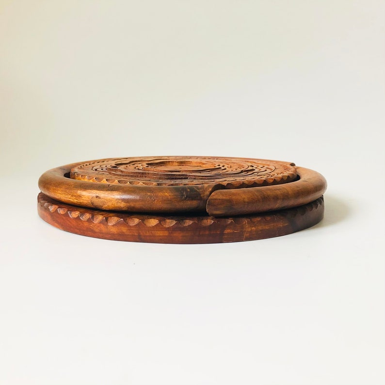 Folding Carved Wood Bowl image 8