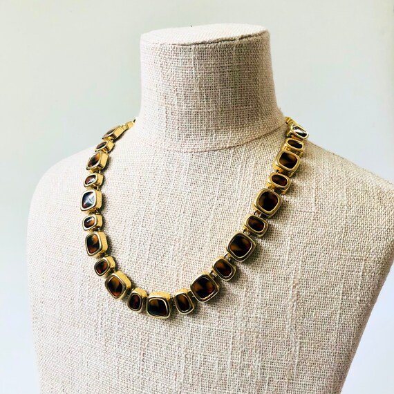 Vintage Tortoiseshell Chain Necklace - image 2