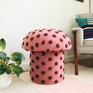 Mushroom Ottomans in Dotted Wool - Etsy