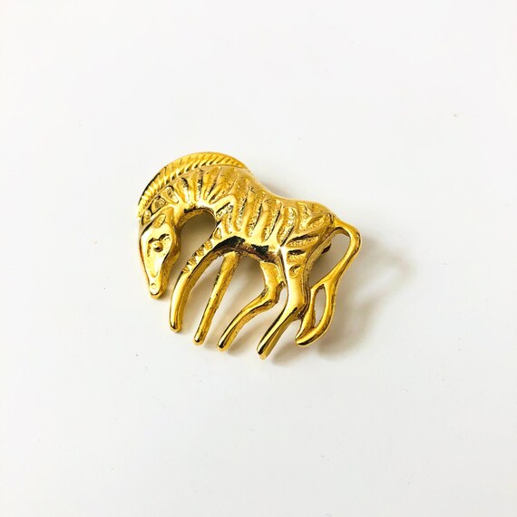 Vintage brooch zebra - Gem