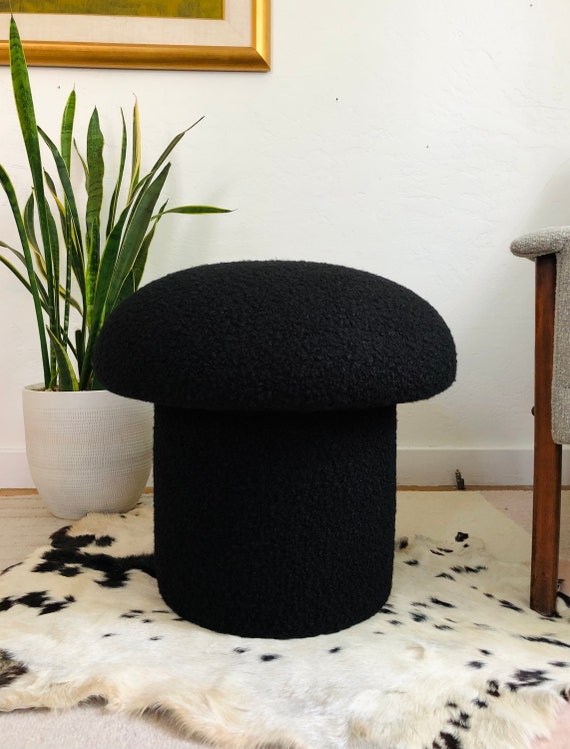 Black on sale boucle ottoman