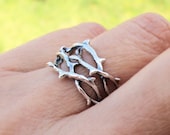 Thorn Ring Unique Ring Jewelry Sterling Silver Rings Crown of Thorns Tree Branch Rings For Men and Women Sterling Silver Ring R-214234 -