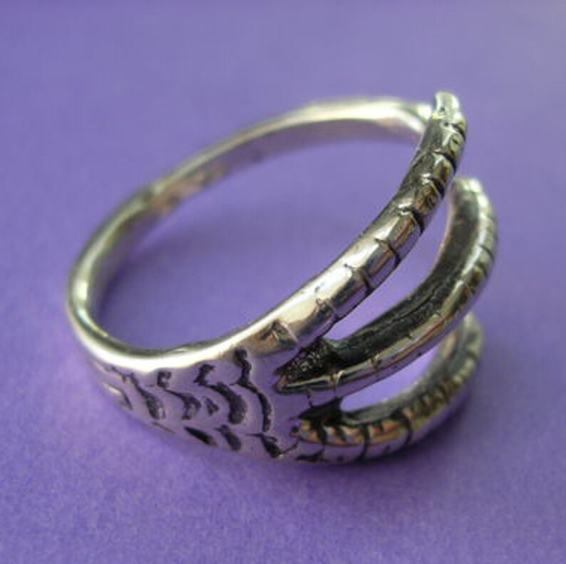 Claw ring Unique Sterling Silver Jewelry Adjustable ring Sterling silver ring Talon ring unique bird ring Dragon Not spoon rings R-025