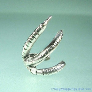 Talon Claw ear cuffs Sterling Silver earrings Claw jewelry handmade Claw earrings Sterling silver Ear Cuff men & women dragon ear clip C-150 image 2