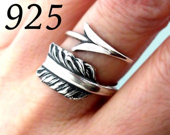 Arrow ring Unique Sterling Silver Jewelry Adjustable ring Sterling silver ring archery Large rings gift for her jewelry handmade  R-018-224