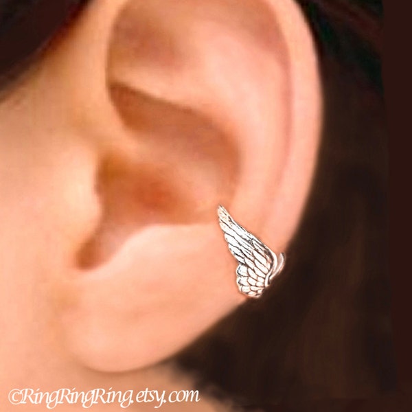 Tiny Angel Wing Ear Cuffs Sterling Silver Earrings Wing Jewelry wing earrings Sterling silver Ear Cuff Men & Women ewelry Handmade C173 -