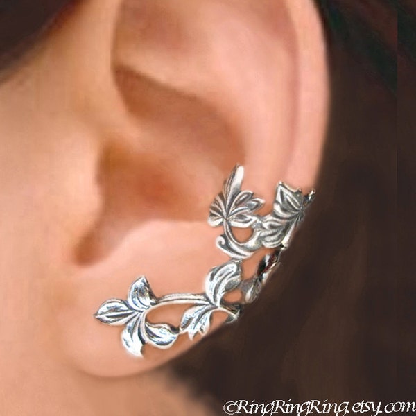 Spring Leaf Ear Cuffs Sterling Silver Earrings Sterling Silver Ear Cuff Ear Clip Flower Ear Cuff Trend Jewelry 2019 handmade C-245241 -