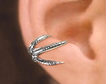 Talon Claw ear cuffs Sterling Silver earrings Claw jewelry handmade Claw earrings Sterling silver Ear Cuff men & women dragon ear clip C-150
