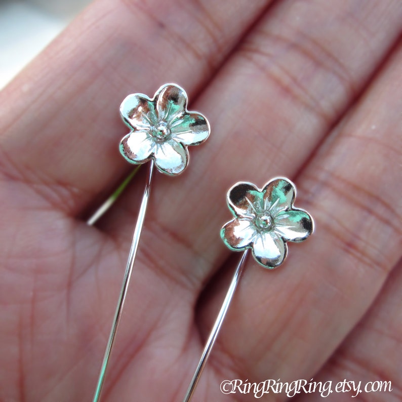 flower earrings sterling silver earrings jewelry Etsy