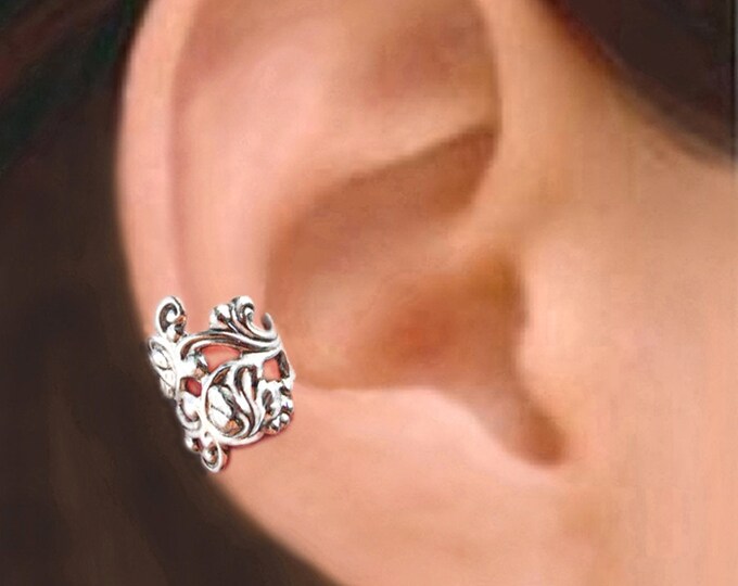 Ivy Leaf Vine Ear Cuffs Sterling Silver Ear Cuffs Earring Etsy