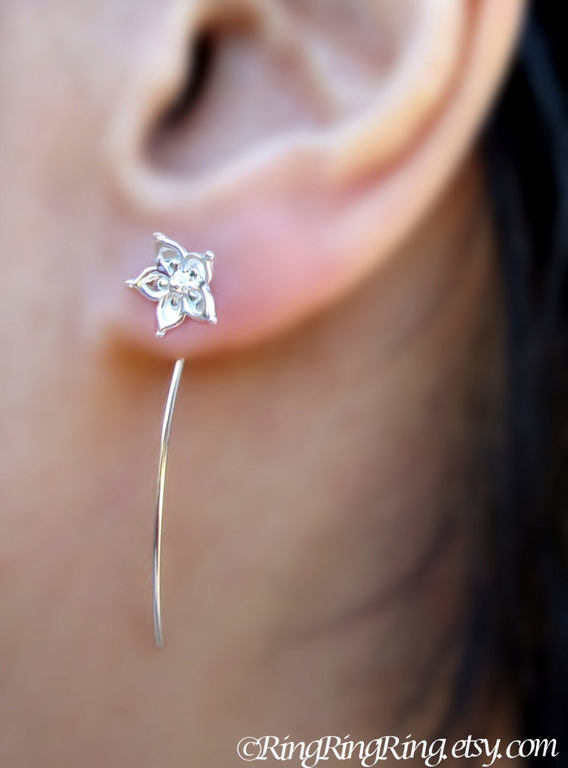 Star Jasmine Flower Earrings Sterling Silver Earrings Jewelry Etsy