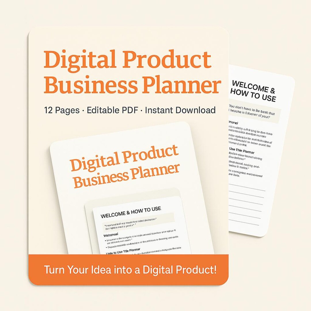 Digital Product Planner for Etsy | 12 Page Editable PDF | Step-by-step ...