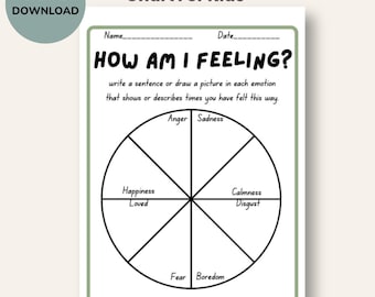 Feelings Wheel for Kids Printable | Emotions Chart, Calm Down Corner & SEL Activity PDF