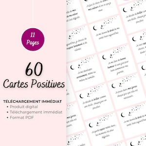 60 Cartes affirmations positives - A4 - PDF à imprimer – Français