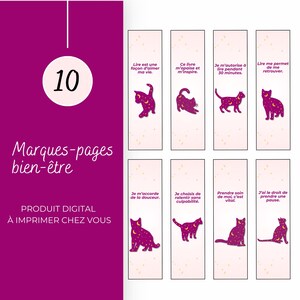 Marque-page Chat & Affirmation positive