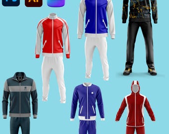 Fashion Design Tech Pack Mockup and Templates for Tracksuits and Hoodies