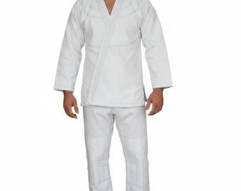 Gi JJB blanc – Kimono de jiu-jitsu brésilien en coton durable