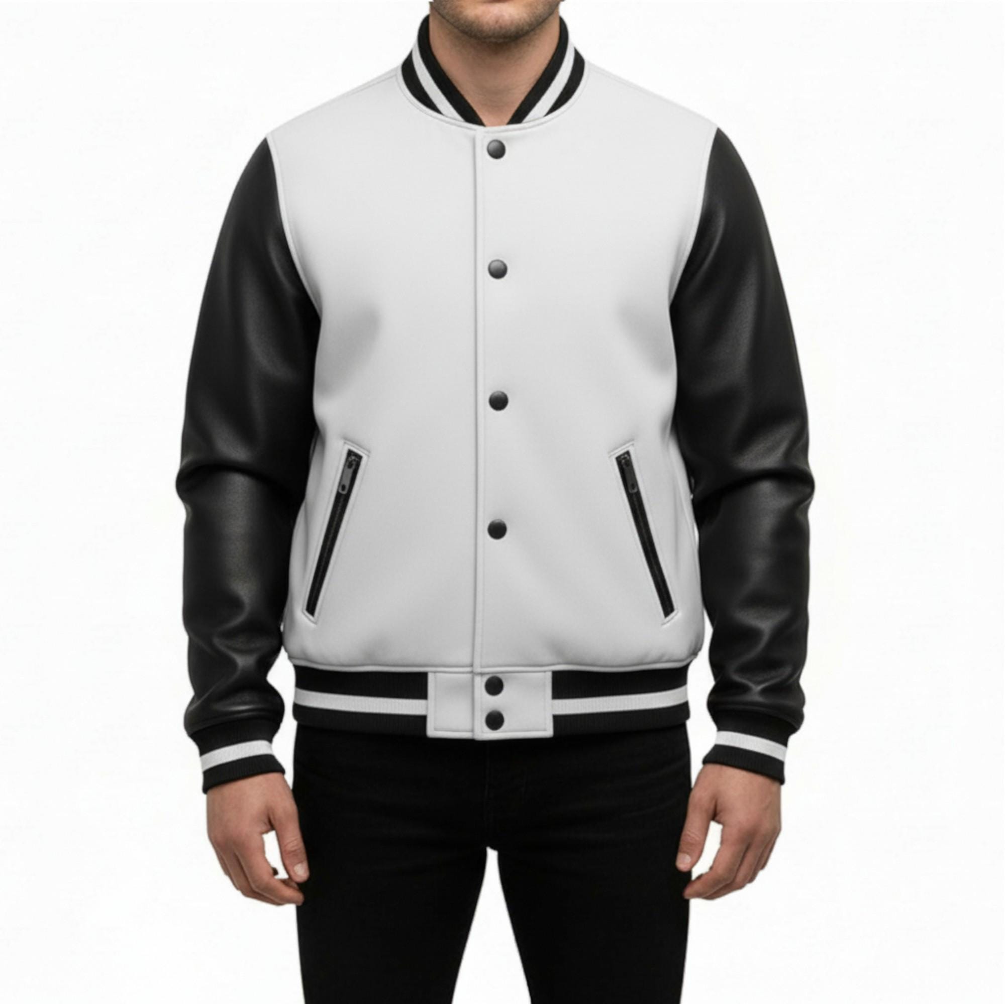 ジャケット・アウター 50s vintage 2tone gray varsity jacket Two-tone Wool Blend Varsity Jacket: Vintage Style Letterman Bomber