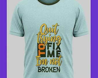Motivational T-Shirt Mockup PSD: Mental Health Quote Design