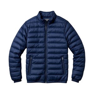 Navy Blue Puffer Jacket: Lightweight Quilted Winter Coat