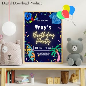 Birthday Invitation Digital Download | Editable Party Invite Template | Kids Printable Birthday Card | Instant Download