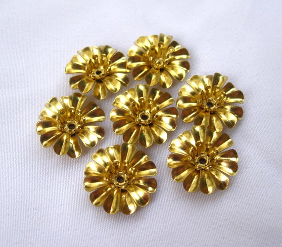 20pcs Small Handmade Brass Flower 11mm Filigree Flower 3 Layers f104