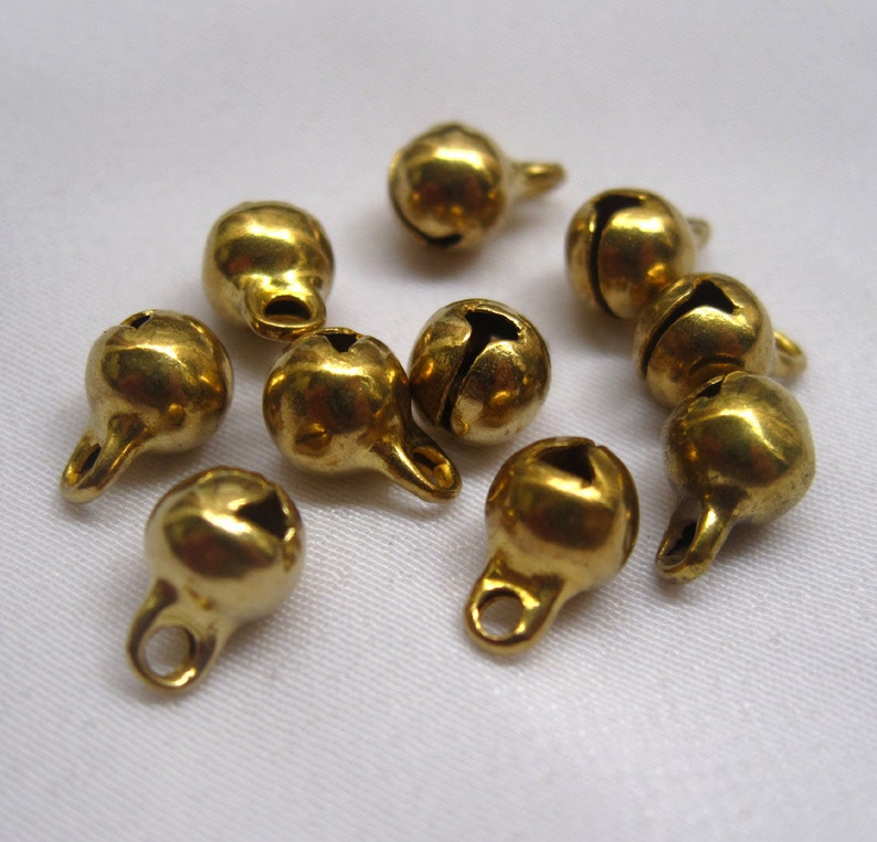 100pcs 6mm Raw Brass Jingle Bells Charm Findings in Gold B001 Etsy