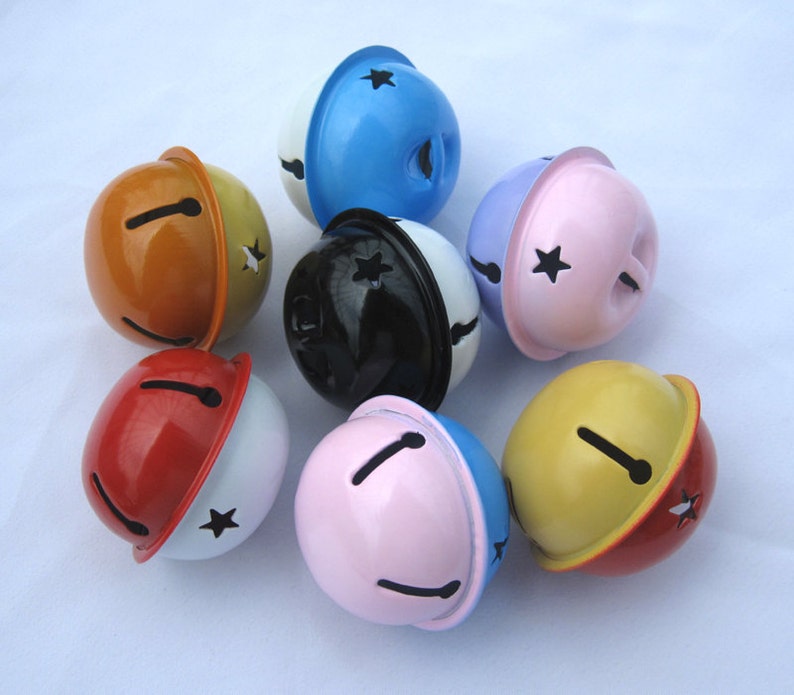 1 pc Large Star Jingle Bell Spray Paint Two-Colour 40mm End Char 1 pc Large Star Jingle Bell Spray Paint Two-Colour 40mm End Char