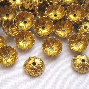 100pcs Flower Bead Cap 7mm Beadcap Brass Filigree Findings Jewelry Supplies ca020-1