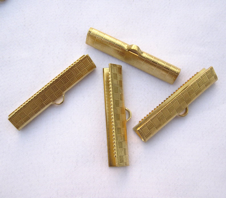 10pcs Textured Crimp Clasps Brass End Clip for Leather Cord Etsy