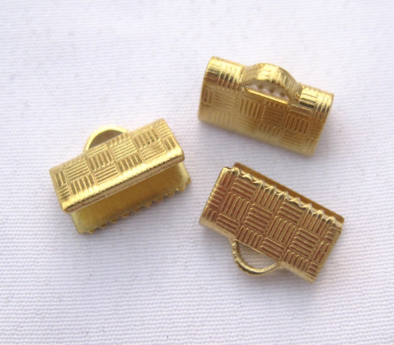 20pcs 10mm Crimp Clasps for Leather Cord Ribbon Brass End Clip Etsy