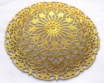 6pcs Large Bead Cap Brass Filigree Findings DIY Crafts bf221
