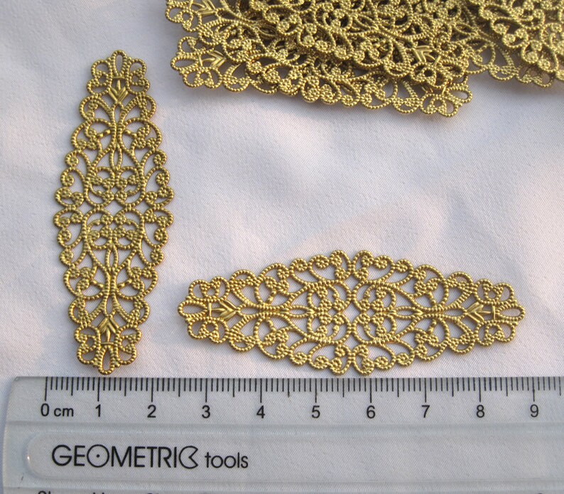 10pcs Lace Filigree Raw Brass Filigree Findings Jewelry Making Etsy