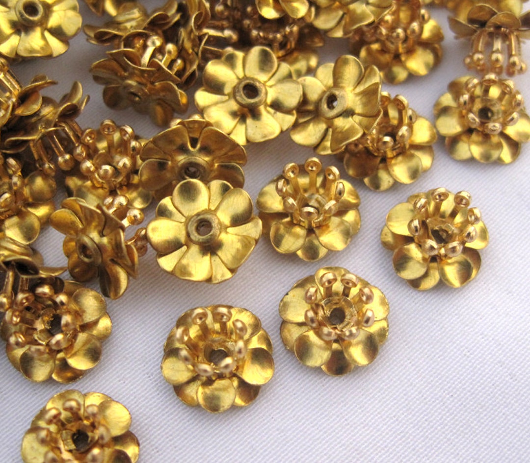 20pcs Small Brass Flower 9mm Golden Filigree Flower 3 Layers - Etsy